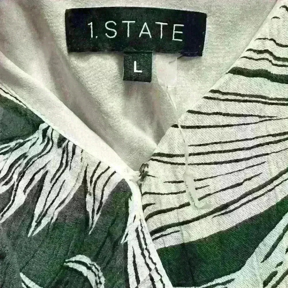 1. State tropical print ruffle maxi wrap dress, Size Large - Picture 7 of 9